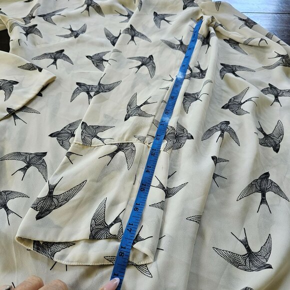 H&M Swallow Bird Women's Tunic top long sleeved crew neck size 10 - Picture 8 of 11